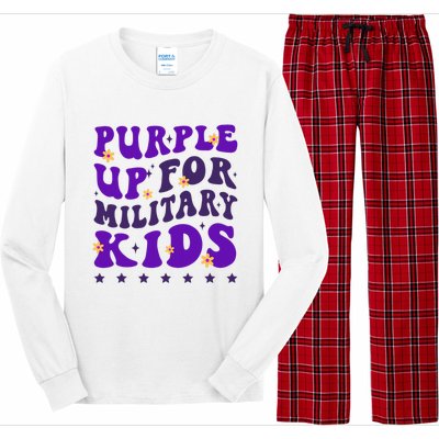 Groovy Purple Up For Military Child Month Long Sleeve Pajama Set