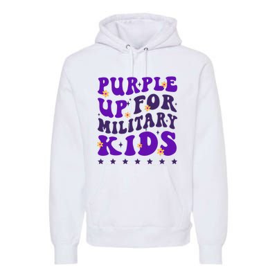 Groovy Purple Up For Military Child Month Premium Hoodie