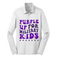 Groovy Purple Up For Military Child Month Silk Touch Performance Long Sleeve Polo