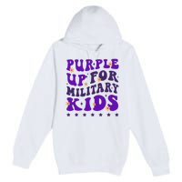 Groovy Purple Up For Military Child Month Premium Pullover Hoodie