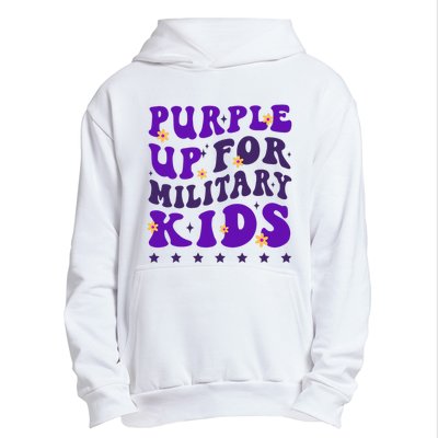 Groovy Purple Up For Military Child Month Urban Pullover Hoodie