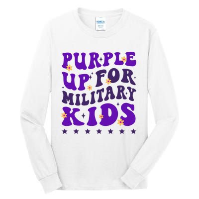 Groovy Purple Up For Military Child Month Tall Long Sleeve T-Shirt