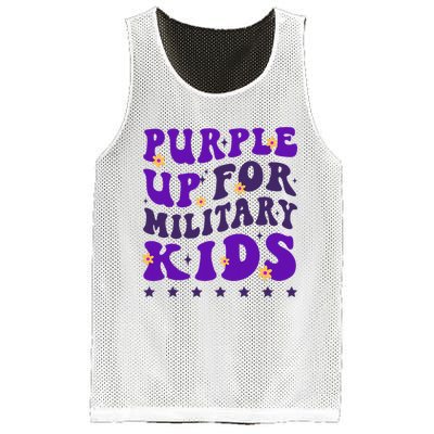 Groovy Purple Up For Military Child Month Mesh Reversible Basketball Jersey Tank