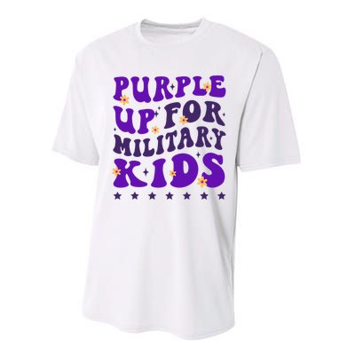 Groovy Purple Up For Military Child Month Performance Sprint T-Shirt