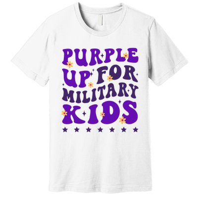 Groovy Purple Up For Military Child Month Premium T-Shirt