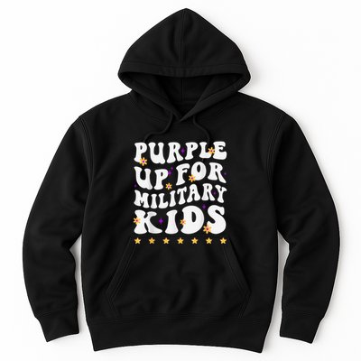 Groovy Purple Up For Military Kid Military Child Month Hoodie