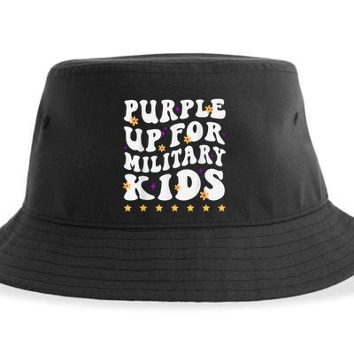 Groovy Purple Up For Military Kid Military Child Month Sustainable Bucket Hat