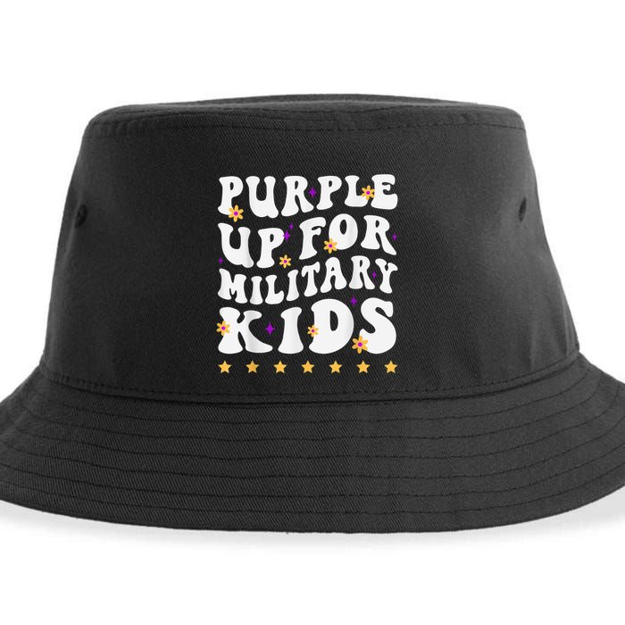 Groovy Purple Up For Military Kid Military Child Month Sustainable Bucket Hat
