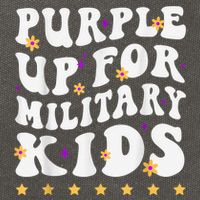 Groovy Purple Up For Military Kid Military Child Month Cotton Canvas Backpack