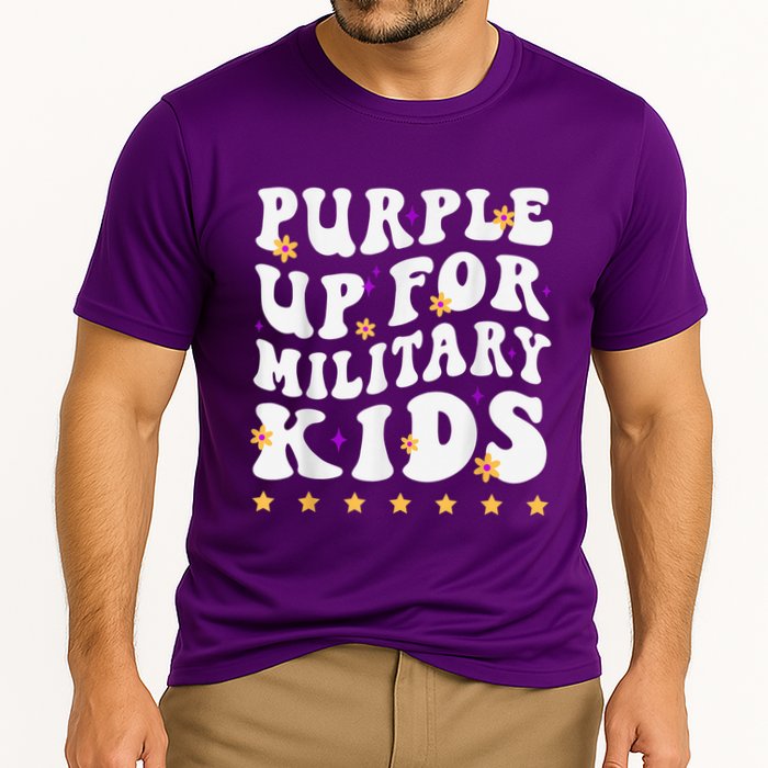 Groovy Purple Up For Military Kid Military Child Month Performance Shirt