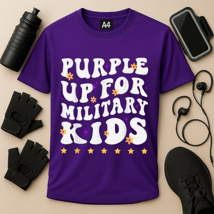 Groovy Purple Up For Military Kid Military Child Month Performance Shirt