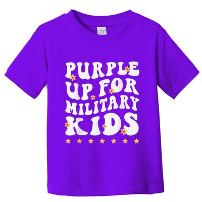 Groovy Purple Up For Military Kid Military Child Month Toddler T-Shirt