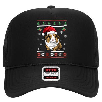 Guinea Pig Ugly Christmas Funny Gift Xmas High Crown Mesh Back Trucker Hat