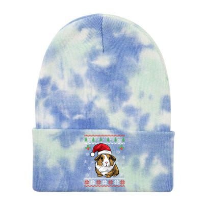 Guinea Pig Ugly Christmas Funny Gift Xmas Tie Dye 12in Knit Beanie