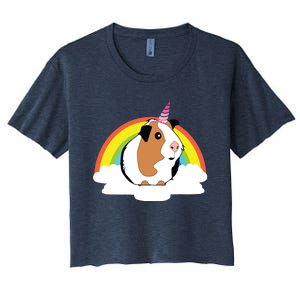 Guinea Pig Unicorn Shirts Cute Guinea Pig Women's Crop Top Tee