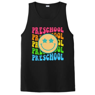 Groovy Preschool Vibes Face Retro Teachers Back To School PosiCharge Competitor Tank