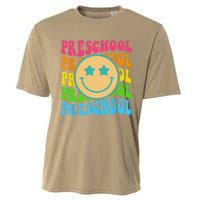 Groovy Preschool Vibes Face Retro Teachers Back To School Cooling Performance Crew T-Shirt