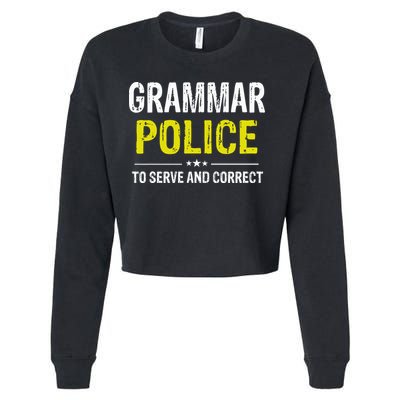 Grammar Police Wo And Funny Costume Idea Cropped Pullover Crew