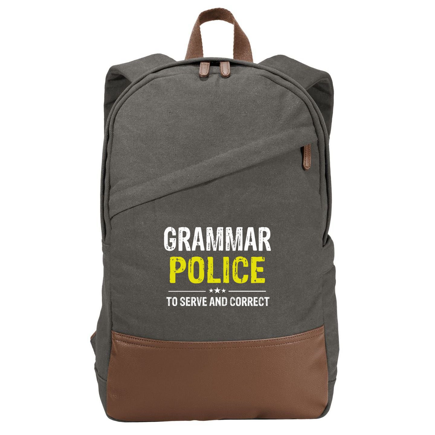 Grammar Police Wo And Funny Costume Idea Cotton Canvas Backpack