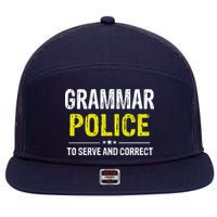 Grammar Police Wo And Funny Costume Idea 7 Panel Mesh Trucker Snapback Hat