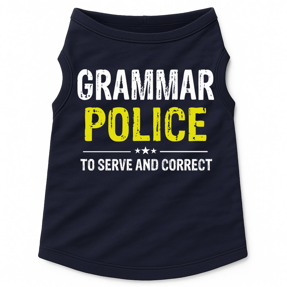 Grammar Police Wo And Funny Costume Idea Doggie Tank