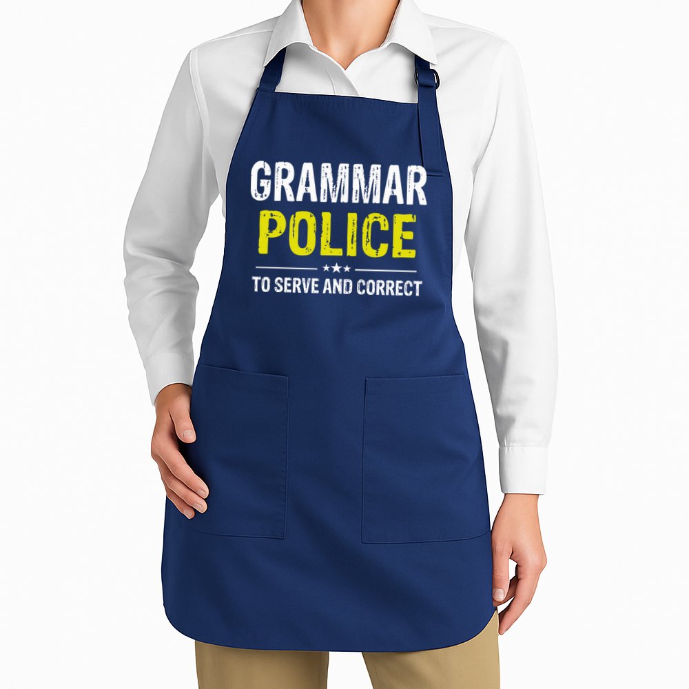 Grammar Police Wo And Funny Costume Idea Apron