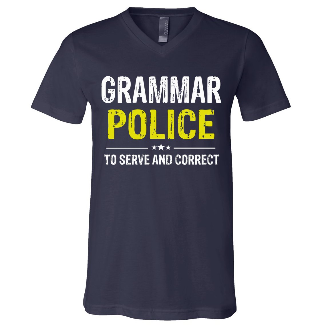 Grammar Police Wo And Funny Costume Idea V-Neck T-Shirt