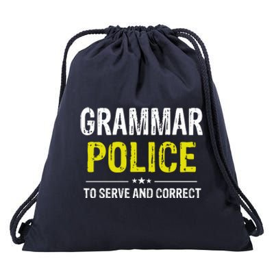 Grammar Police Wo And Funny Costume Idea Drawstring Bag