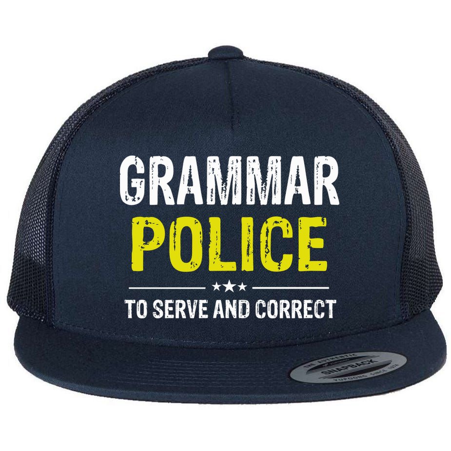Grammar Police Wo And Funny Costume Idea Flat Bill Trucker Hat