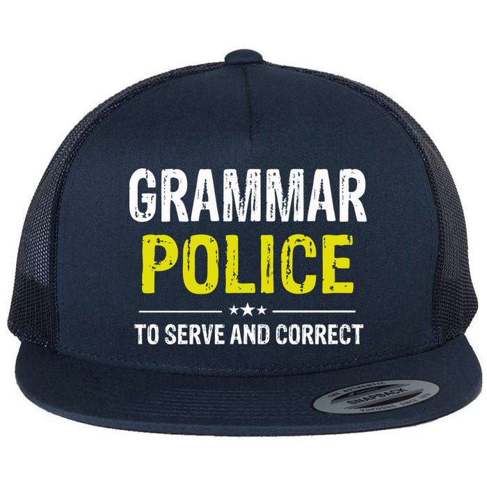 Grammar Police Wo And Funny Costume Idea Flat Bill Trucker Hat