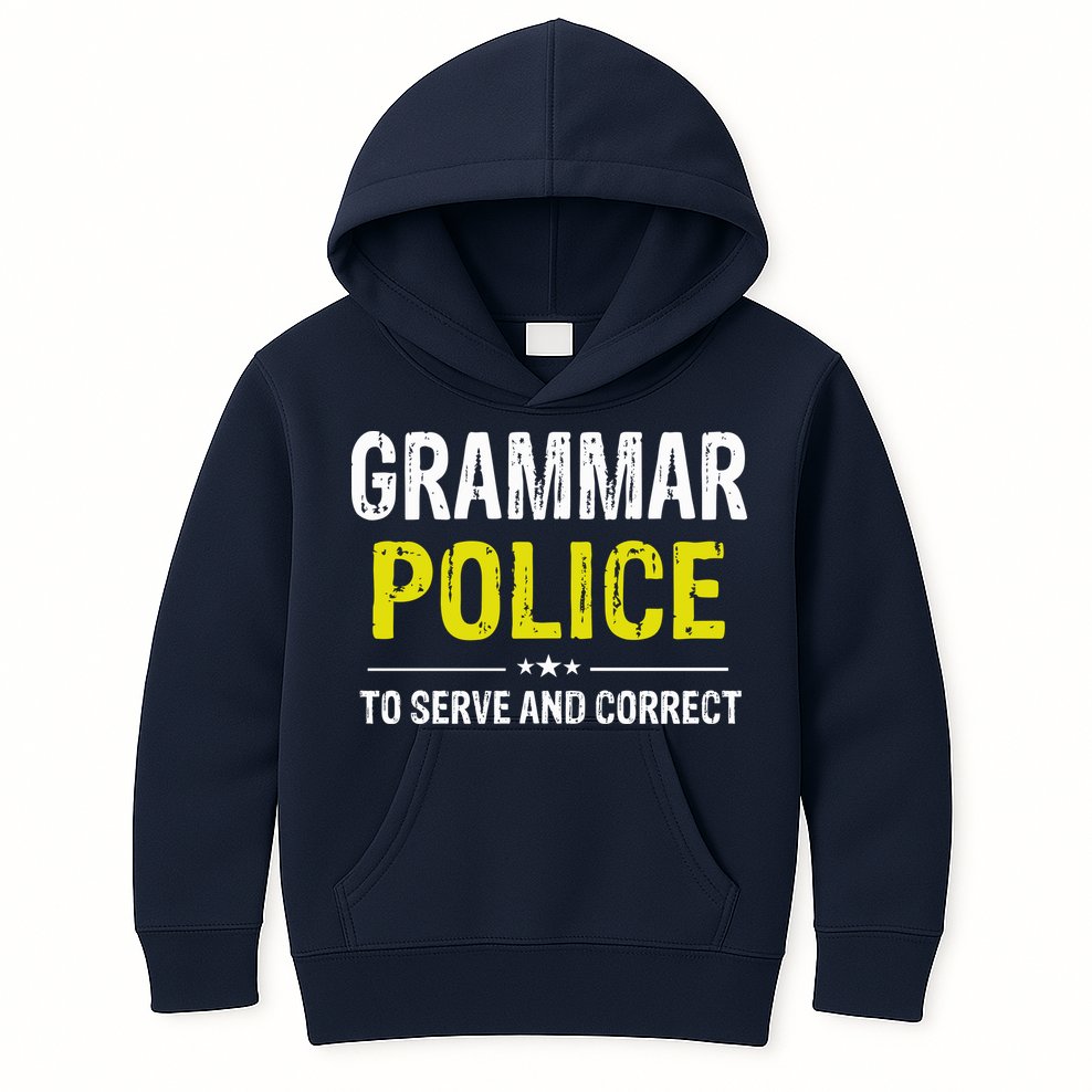 Grammar Police Wo And Funny Costume Idea Kids Hoodie