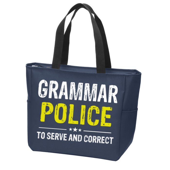 Grammar Police Wo And Funny Costume Idea Zip Tote Bag
