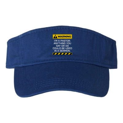 Gift Pastor Warning I Might Put You In A Sermon Valucap Bio-Washed Visor