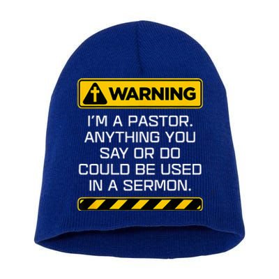 Gift Pastor Warning I Might Put You In A Sermon Short Acrylic Beanie