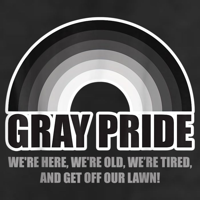 Gray Pride We're Here We're Old And Get Off Our Lawn Golf Towel
