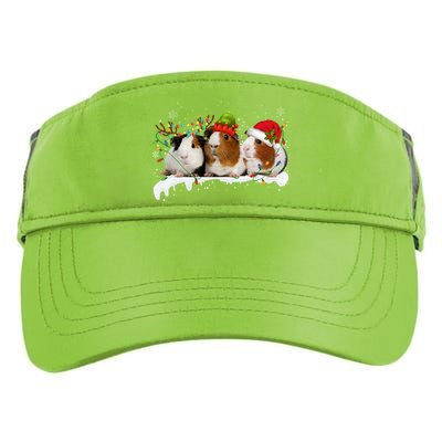 Guinea Pigs With Christmas Lights And Santa Hat Cute Xmas Adult Drive Performance Visor