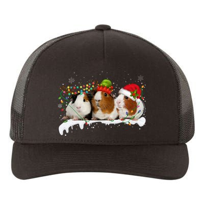 Guinea Pigs With Christmas Lights And Santa Hat Cute Xmas Yupoong Adult 5-Panel Trucker Hat