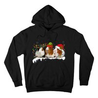 Guinea Pigs With Christmas Lights And Santa Hat Cute Xmas Hoodie