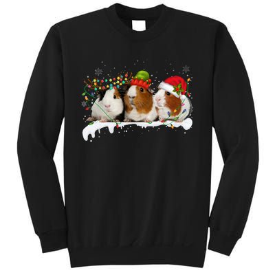 Guinea Pigs With Christmas Lights And Santa Hat Cute Xmas Sweatshirt