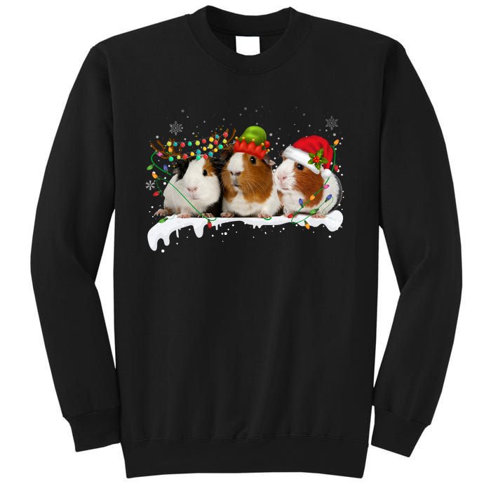 Guinea Pigs With Christmas Lights And Santa Hat Cute Xmas Sweatshirt