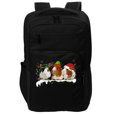 Guinea Pigs With Christmas Lights And Santa Hat Cute Xmas Impact Tech Backpack