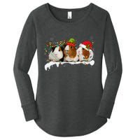 Guinea Pigs With Christmas Lights And Santa Hat Cute Xmas Women's Perfect Tri Tunic Long Sleeve Shirt