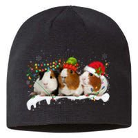 Guinea Pigs With Christmas Lights And Santa Hat Cute Xmas Sustainable Beanie