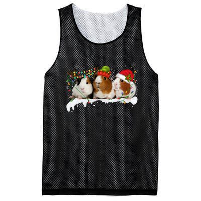 Guinea Pigs With Christmas Lights And Santa Hat Cute Xmas Mesh Reversible Basketball Jersey Tank