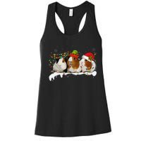 Guinea Pigs With Christmas Lights And Santa Hat Cute Xmas Women's Racerback Tank