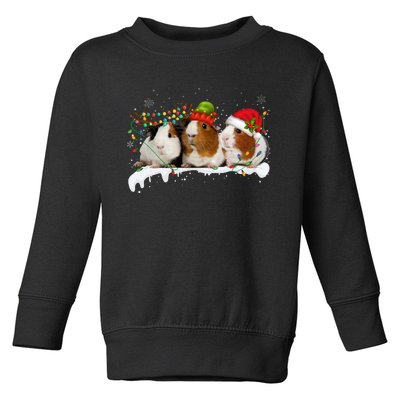 Guinea Pigs With Christmas Lights And Santa Hat Cute Xmas Toddler Sweatshirt