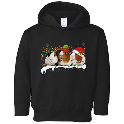 Guinea Pigs With Christmas Lights And Santa Hat Cute Xmas Toddler Hoodie