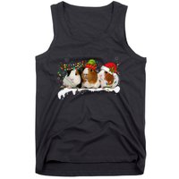 Guinea Pigs With Christmas Lights And Santa Hat Cute Xmas Tank Top