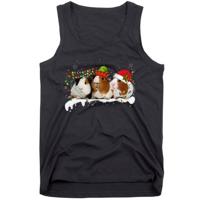 Guinea Pigs With Christmas Lights And Santa Hat Cute Xmas Tank Top