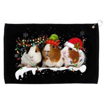 Guinea Pigs With Christmas Lights And Santa Hat Cute Xmas Grommeted Golf Towel